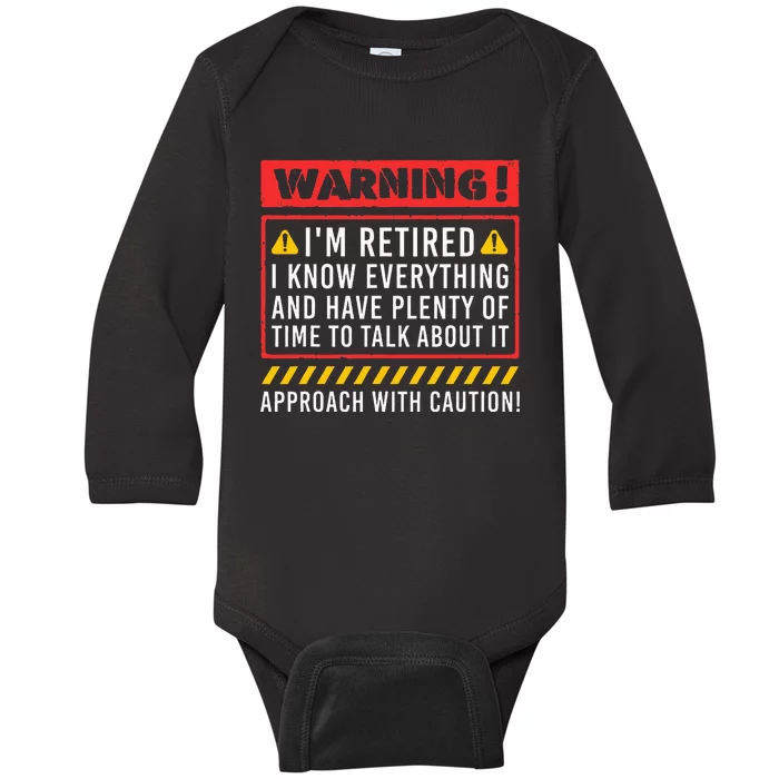 Funny Retirement Design For Retiree Retired Retire Baby Long Sleeve Bodysuit