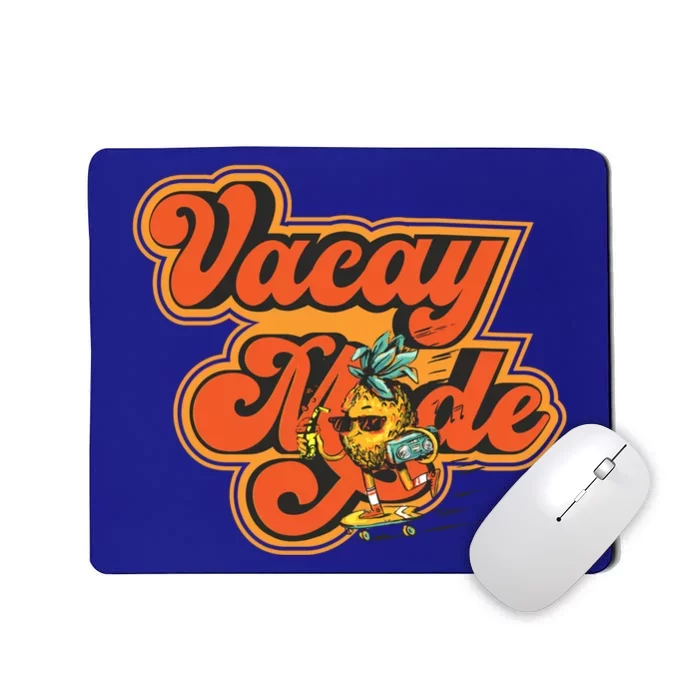 Funny Retro Design With Ananas On Skateboard In Vacay Mode Gift Mousepad