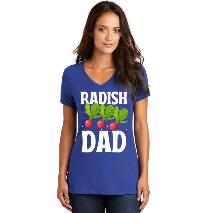 Funny Radish Dad Vegetable Fathers' Day Gardener Lover Meaningful Gift Women's V-Neck T-Shirt