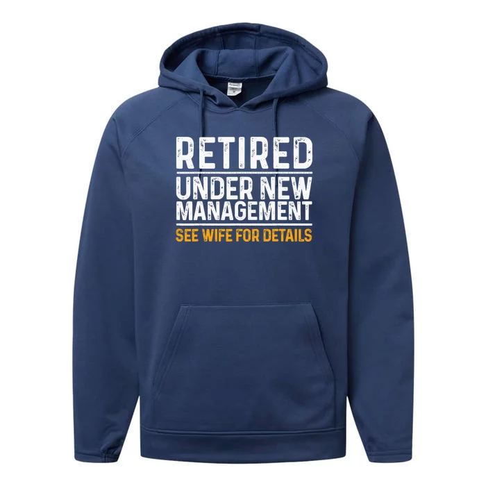 Funny Retirement Design Dad Retiring Party Humor Lovers Performance Fleece Hoodie