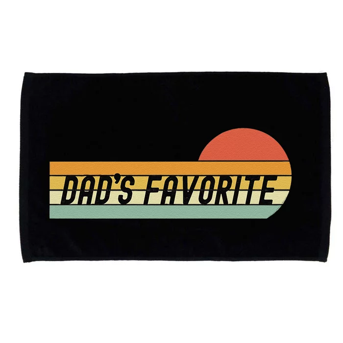 Funny Retro Dads Favorite Son Or Daughter Fathers Day Microfiber Hand Towel