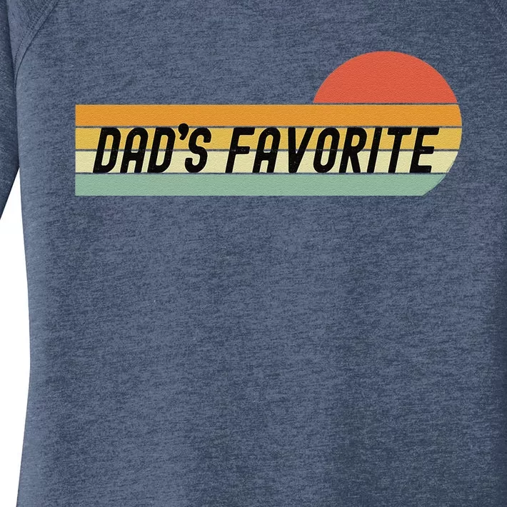 Funny Retro Dads Favorite Son Or Daughter Fathers Day Women's Perfect Tri Tunic Long Sleeve Shirt