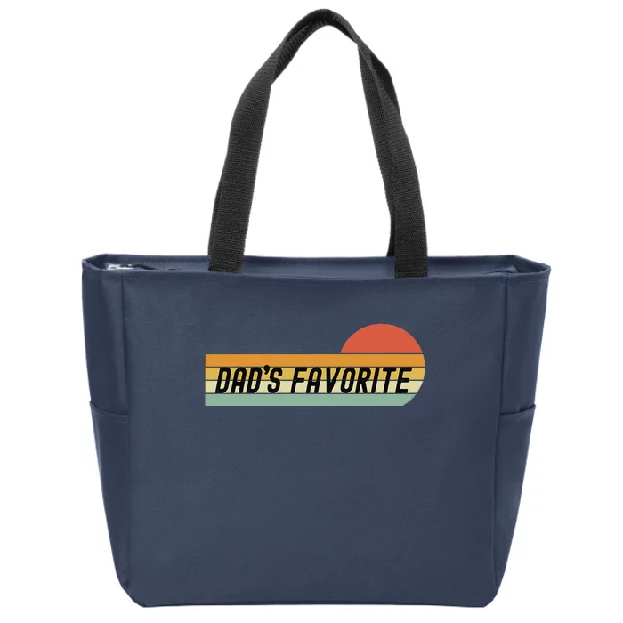 Funny Retro Dads Favorite Son Or Daughter Fathers Day Zip Tote Bag