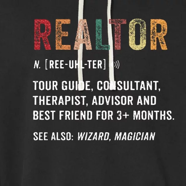 Funny Realtor Definition Realtor Life Real Estate Agent Garment-Dyed Fleece Hoodie