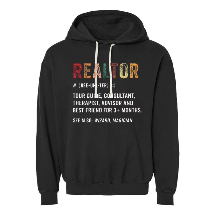 Funny Realtor Definition Realtor Life Real Estate Agent Garment-Dyed Fleece Hoodie