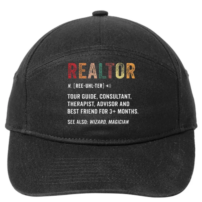 Funny Realtor Definition Realtor Life Real Estate Agent 7-Panel Snapback Hat