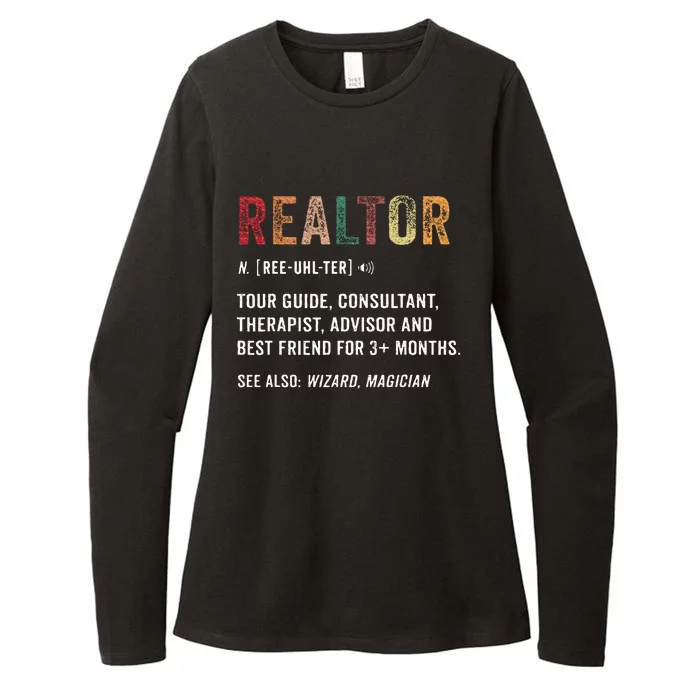 Funny Realtor Definition Realtor Life Real Estate Agent Womens CVC Long Sleeve Shirt