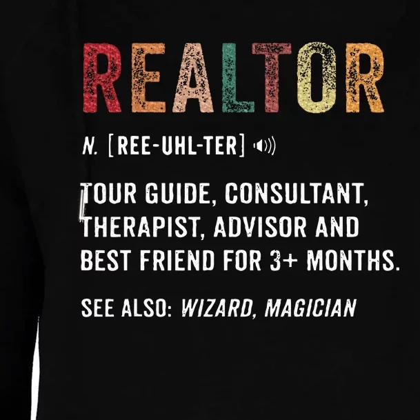 Funny Realtor Definition Realtor Life Real Estate Agent Womens Funnel Neck Pullover Hood