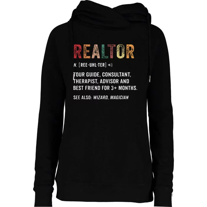 Funny Realtor Definition Realtor Life Real Estate Agent Womens Funnel Neck Pullover Hood