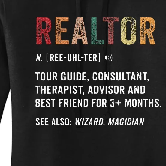 Funny Realtor Definition Realtor Life Real Estate Agent Women's Pullover Hoodie