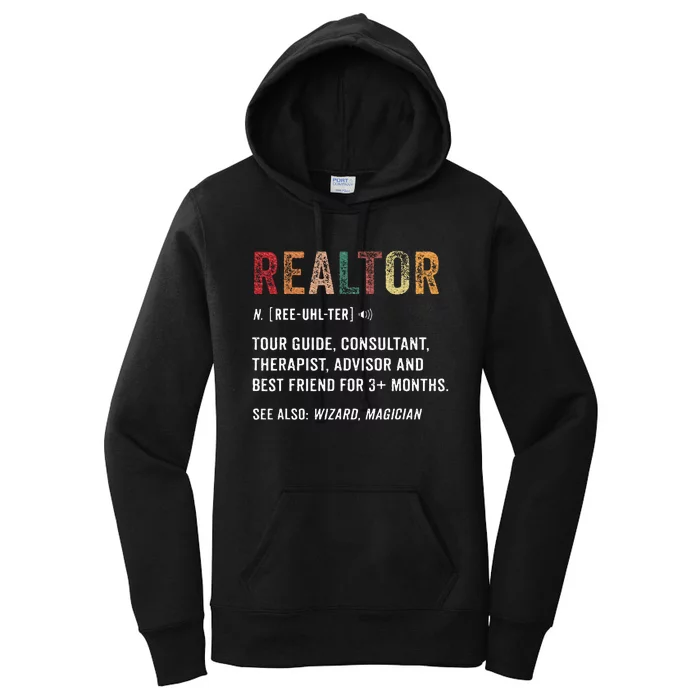 Funny Realtor Definition Realtor Life Real Estate Agent Women's Pullover Hoodie