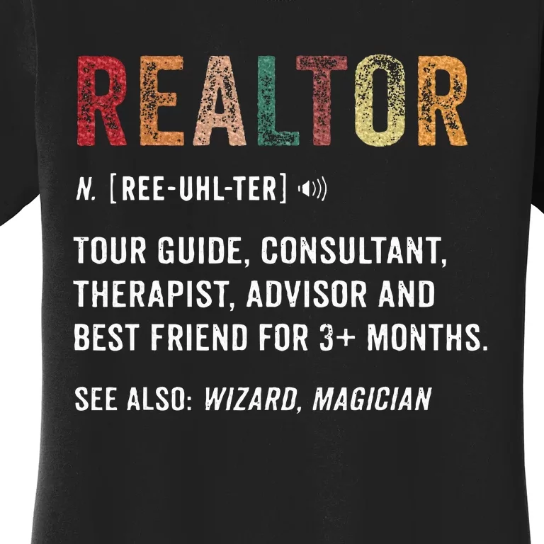 Funny Realtor Definition Realtor Life Real Estate Agent Women's T-Shirt