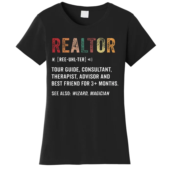 Funny Realtor Definition Realtor Life Real Estate Agent Women's T-Shirt