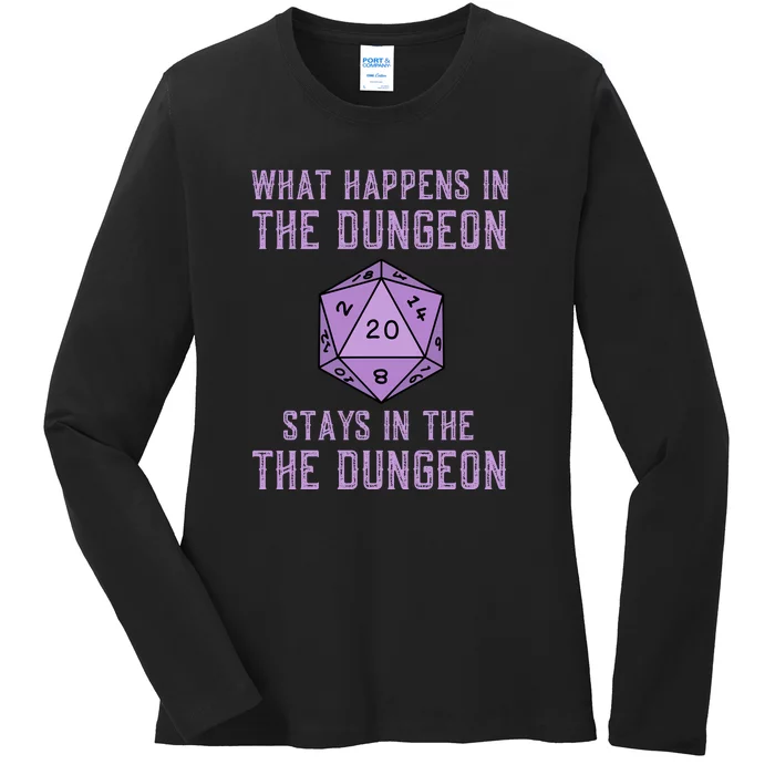 Funny RPG D20 Dungeon Game Gift Ladies Long Sleeve Shirt