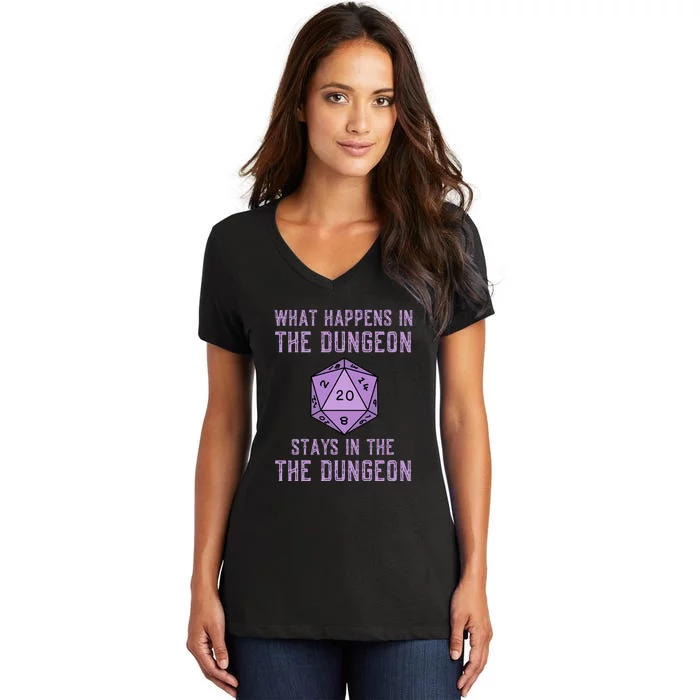 Funny RPG D20 Dungeon Game Gift Women's V-Neck T-Shirt