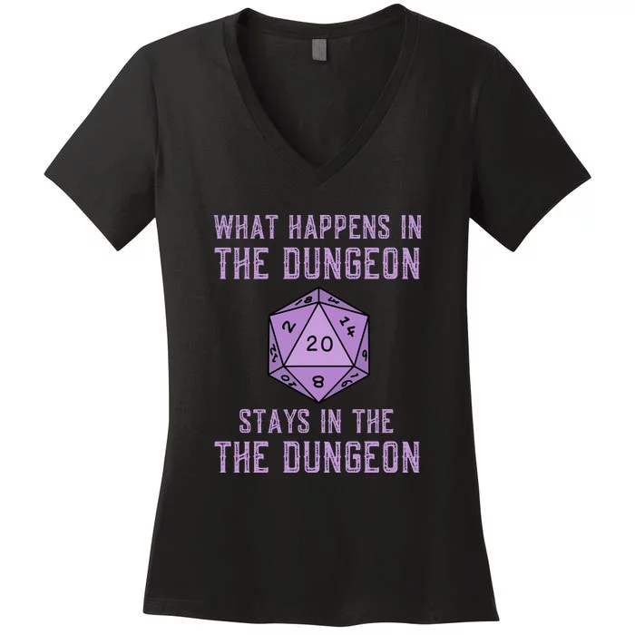 Funny RPG D20 Dungeon Game Gift Women's V-Neck T-Shirt