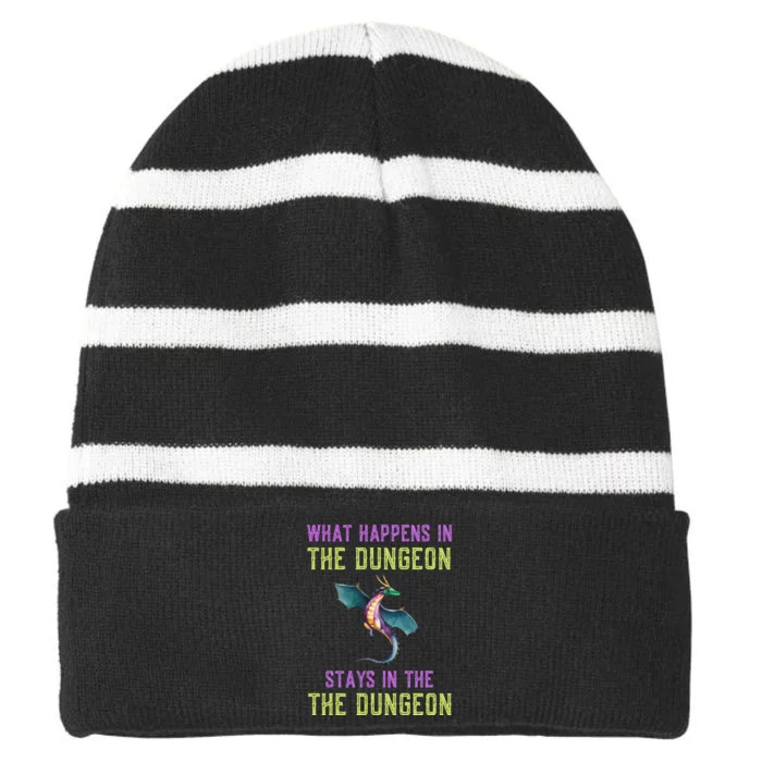 Funny RPG D20 Dungeon Game Gift Striped Beanie with Solid Band