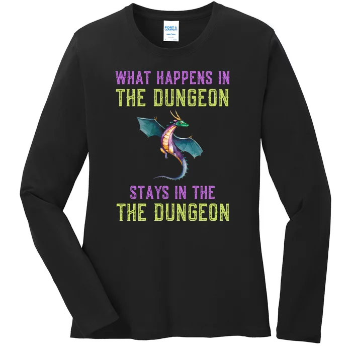 Funny RPG D20 Dungeon Game Gift Ladies Long Sleeve Shirt