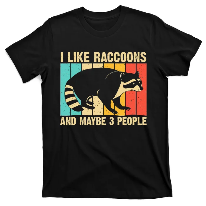 Funny Raccoon Design For Men Women Raccoon Lover Introvert T-Shirt