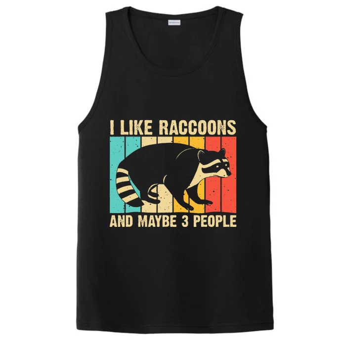 Funny Raccoon Design For Men Women Raccoon Lover Introvert Performance Tank