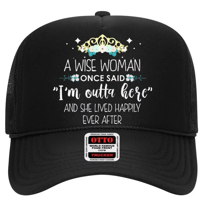 Funny Retirement Designs For Women Retiring Employee High Crown Mesh Trucker Hat