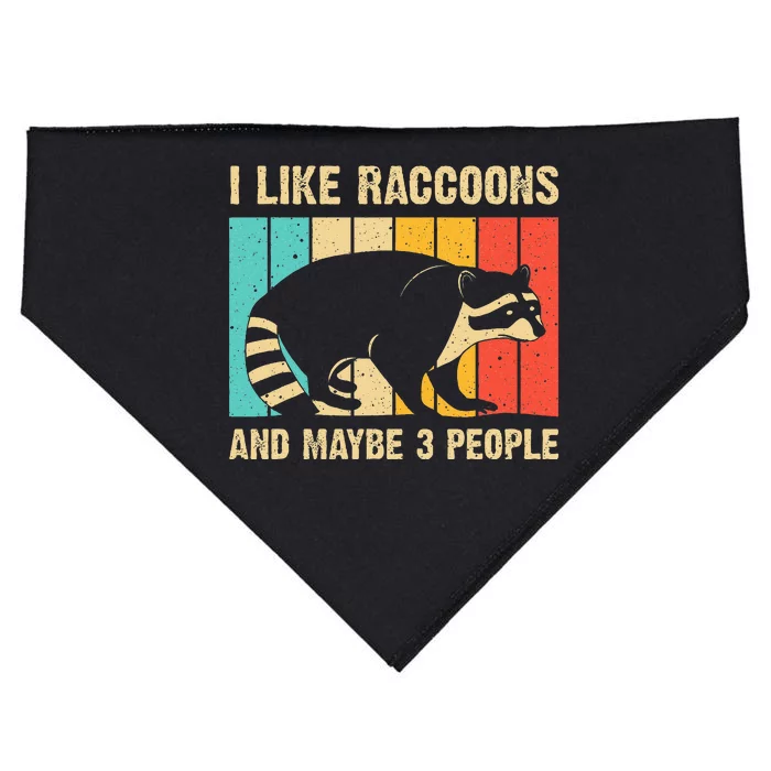 Funny Raccoon Design For Women Raccoon Lover USA-Made Doggie Bandana