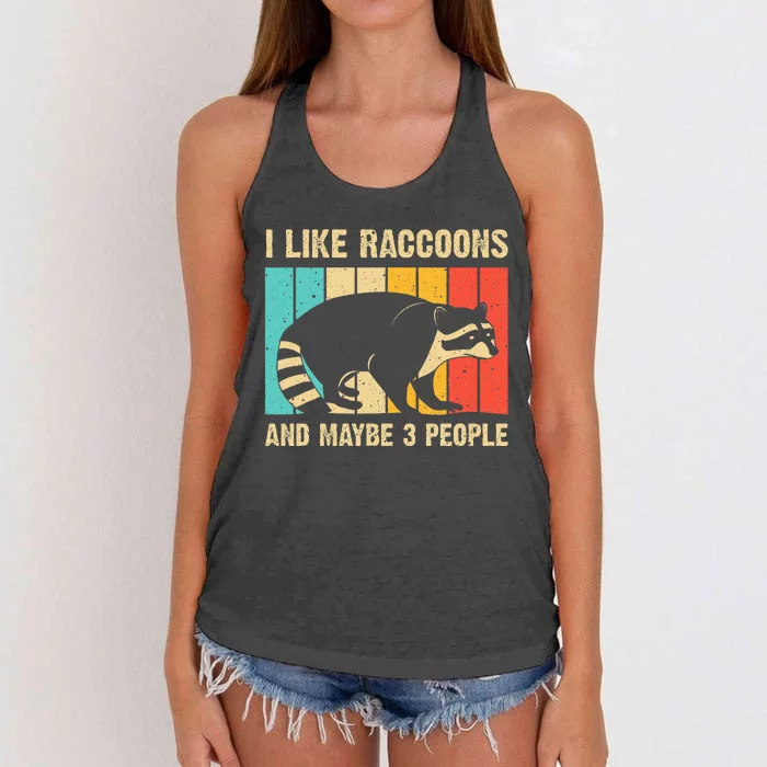 Funny Raccoon Design For Women Raccoon Lover Women's Knotted Racerback Tank