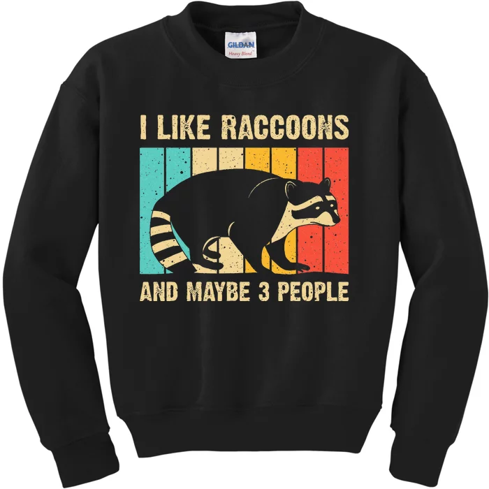 Funny Raccoon Design For Women Raccoon Lover Kids Sweatshirt