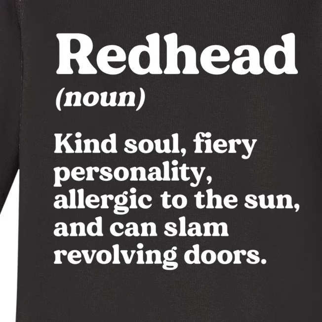 Funny Redhead Definition Ginger Red Hair MC1R Gene Baby Long Sleeve Bodysuit