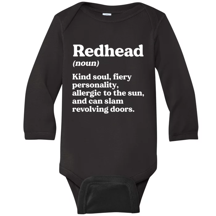 Funny Redhead Definition Ginger Red Hair MC1R Gene Baby Long Sleeve Bodysuit