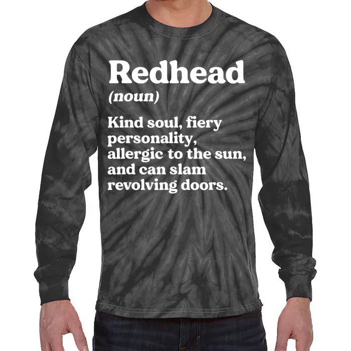 Funny Redhead Definition Ginger Red Hair MC1R Gene Tie-Dye Long Sleeve Shirt