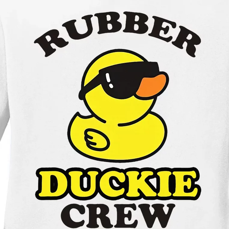 Funny Rubber Duck Yellow Duckie Crew Bath Ducks Duckling Toy Ladies Long Sleeve Shirt