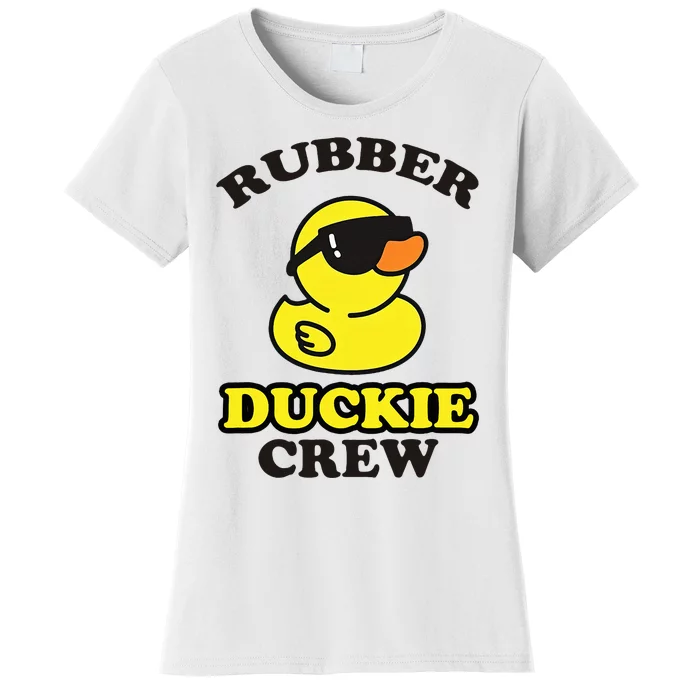 Funny Rubber Duck Yellow Duckie Crew Bath Ducks Duckling Toy Women's T-Shirt