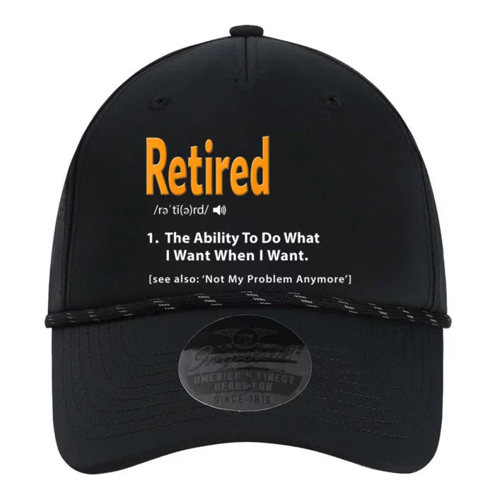 Funny Retired Definition Gift Funny Retirement Gag Gift Performance The Dyno Cap