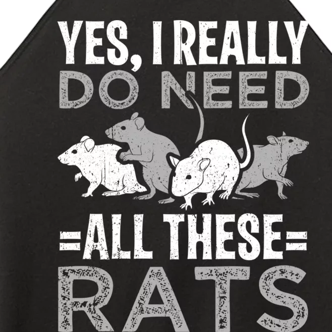 Funny Rat Design Yes I Really Do Need All These Rats Women’s Perfect Tri Rocker Tank