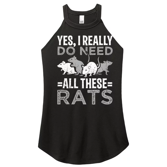 Funny Rat Design Yes I Really Do Need All These Rats Women’s Perfect Tri Rocker Tank