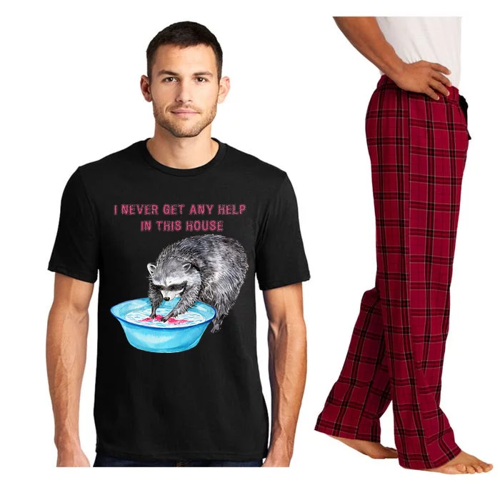 Funny Raccoon Doing Chores Pajama Set