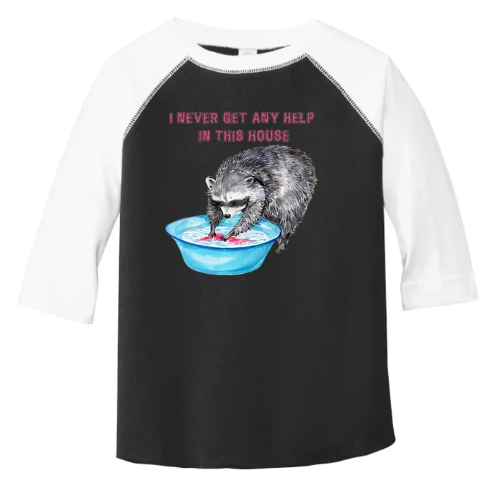 Funny Raccoon Doing Chores Toddler Fine Jersey T-Shirt