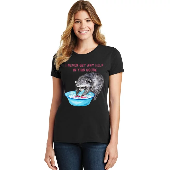 Funny Raccoon Doing Chores Women's T-Shirt