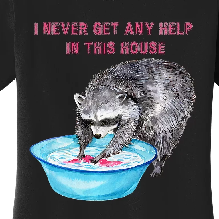 Funny Raccoon Doing Chores Women's T-Shirt