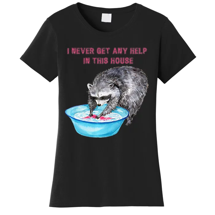 Funny Raccoon Doing Chores Women's T-Shirt