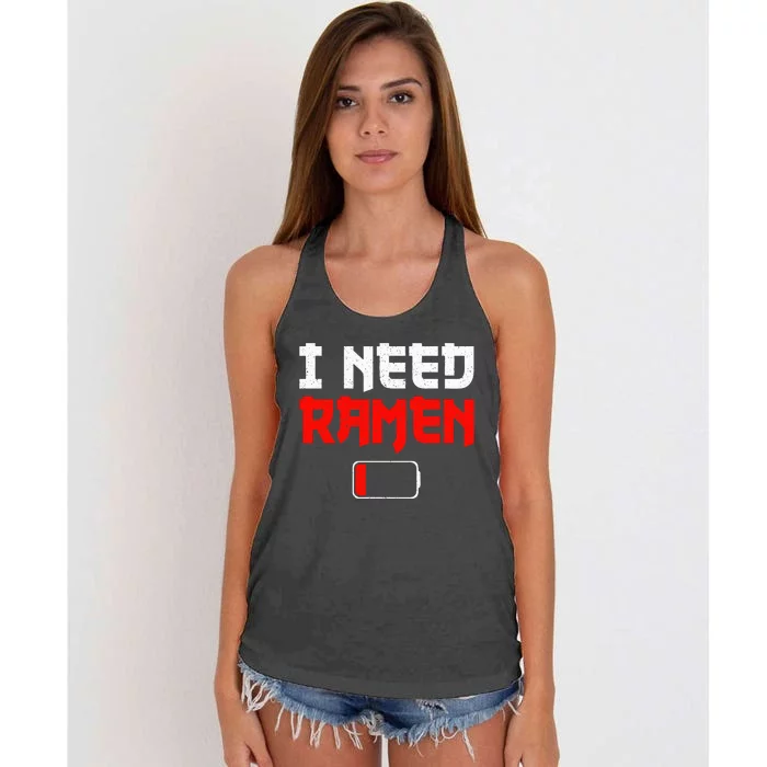 Funny Ra Design For Wo Ra Noodles Lovers Women's Knotted Racerback Tank