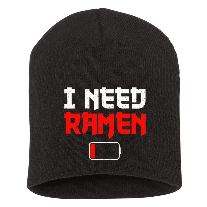 Funny Ra Design For Wo Ra Noodles Lovers Short Acrylic Beanie