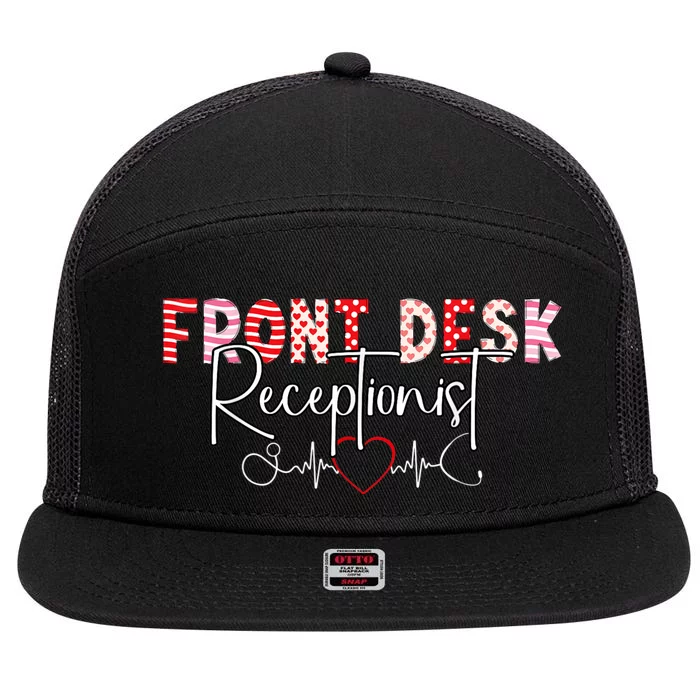 Front Receptionist Desk Valentines Day Hospital Nurse Office 7 Panel Mesh Trucker Snapback Hat