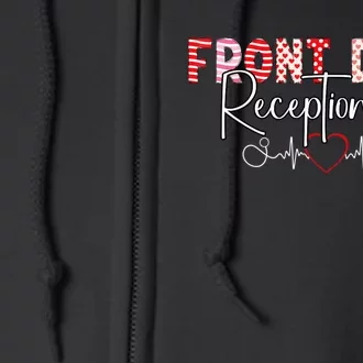 Front Receptionist Desk Valentines Day Hospital Nurse Office Full Zip Hoodie