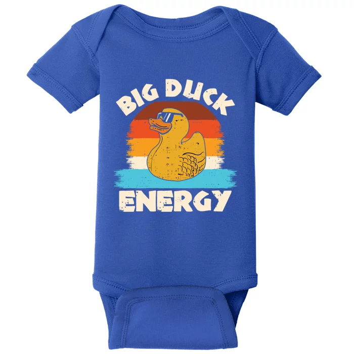 Funny Rubber Duck Gift I Big Duck Energy Vintage Duck Lover Cute Gift Baby Bodysuit