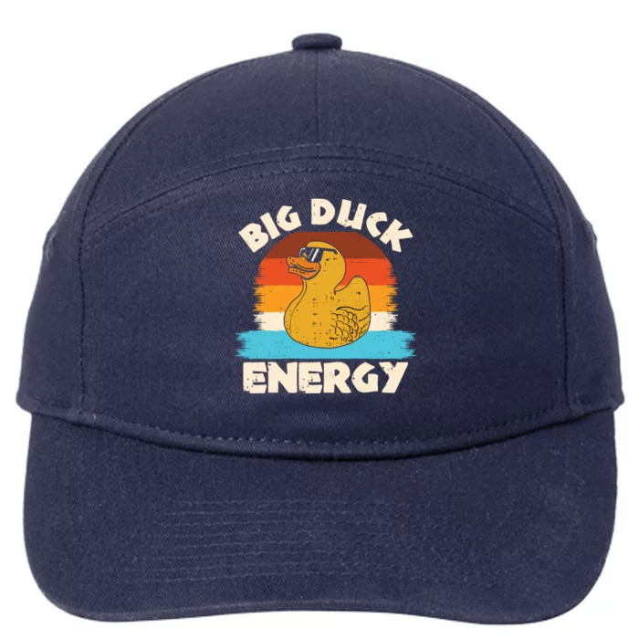 Funny Rubber Duck Gift I Big Duck Energy Vintage Duck Lover Cute Gift 7-Panel Snapback Hat