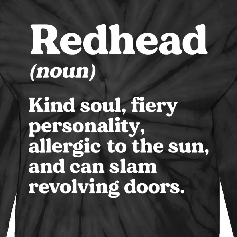 Funny Redhead Definition Ginger Red Hair MC1R Gene Tie-Dye Long Sleeve Shirt