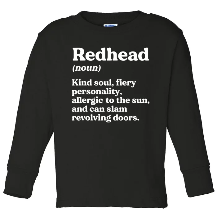 Funny Redhead Definition Ginger Red Hair MC1R Gene Toddler Long Sleeve Shirt