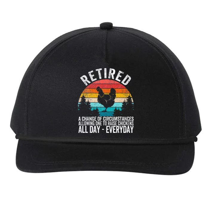 Funny Retired Definition Retirement Plan Raising Chickens Snapback Five-Panel Rope Hat